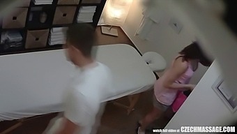 Real Sex On A Massage Table With Oil And Cowgirl Position
