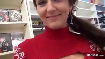 A Horny Laborer Gets Fucked And Impregnated On Camera In A Video Store