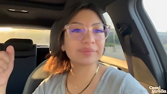 A Latina Woman Goes For A Ride With Cum On Her Face After Giving A Mind-Blowing Oral Sex To A Man!