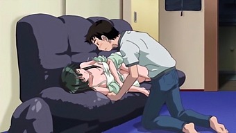 Steamy Anime Scene Depicts A Youthful Couple Exploring Their Sexual Connection