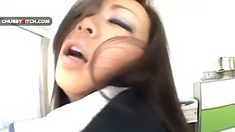 A Seductive Japanese Office Assistant Rides With Her Ample Buttocks
